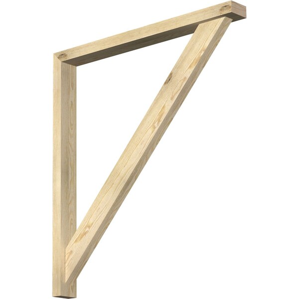 Ekena Millwork Traditional Block Rough Sawn Bracket w/ Offset Brace, Douglas Fir, 4"W x 40"D x 44"H BKT0402X40X44TRA05RDF - main